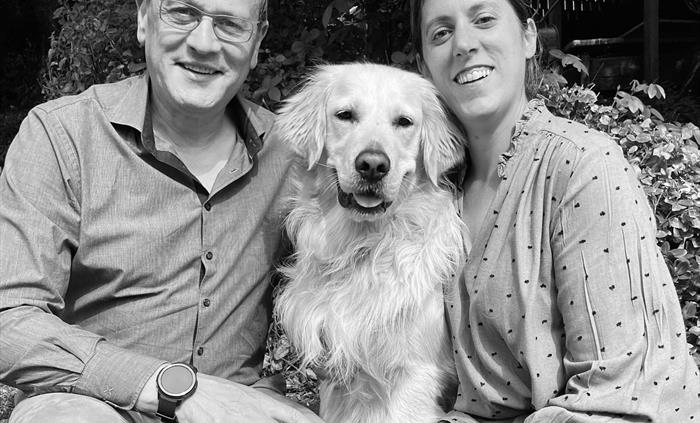 David, Gill and Busta the dog